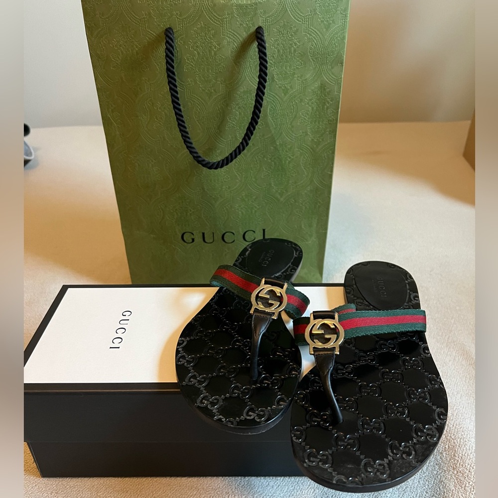 Authentic Gucci Slides Size 37.5 - image 1